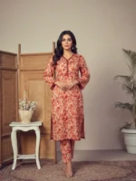Floral Rust – Summer 2-Piece Printed Suit