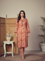 Floral Rust – Summer 2-Piece Printed Suit - Image 2