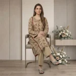 Maroon Bloom – 2 Piece Premium Stitched Bana Dora Lawn - Image 2