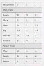 size chart